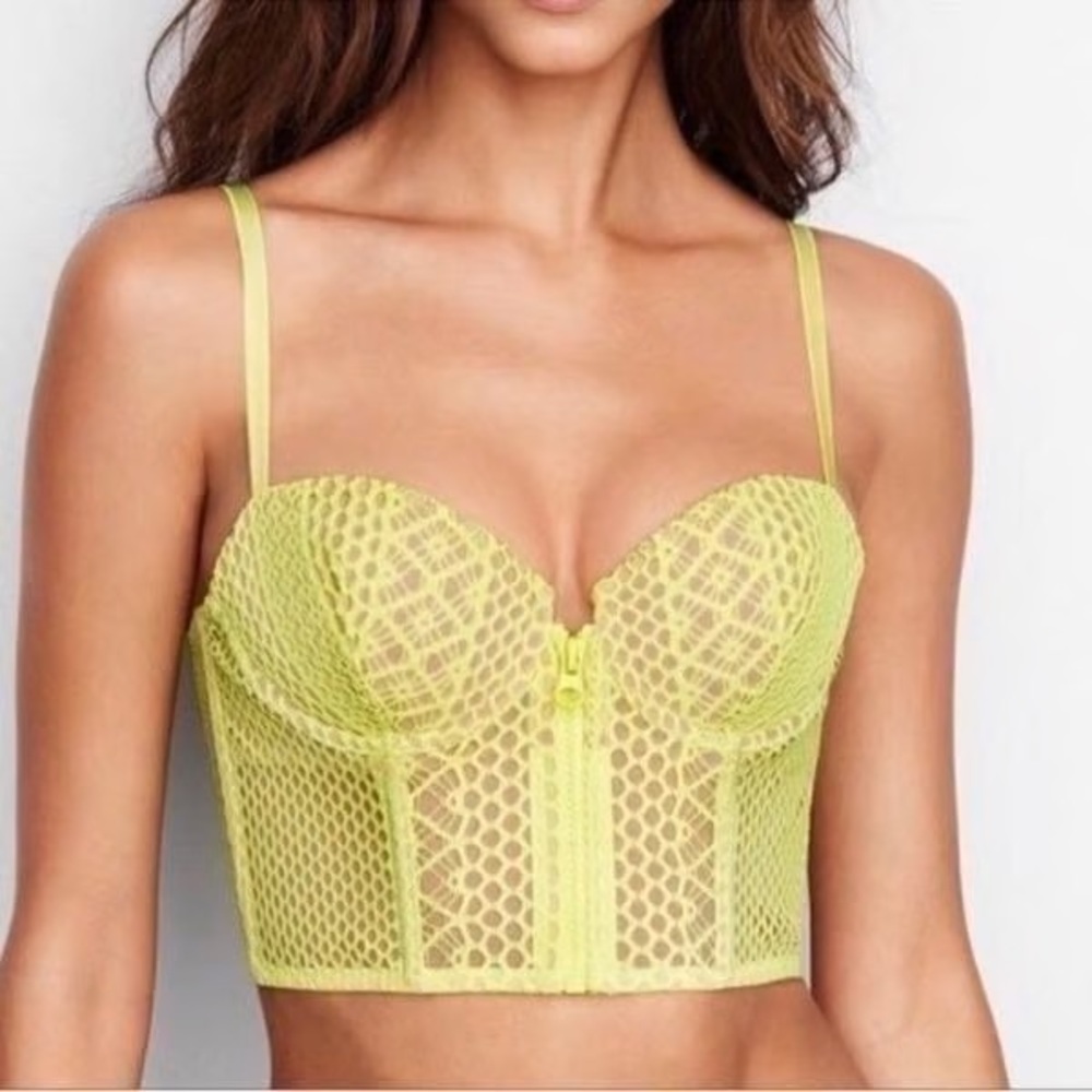 Victoria’s Secret Lime Green Mesh Bustier Top